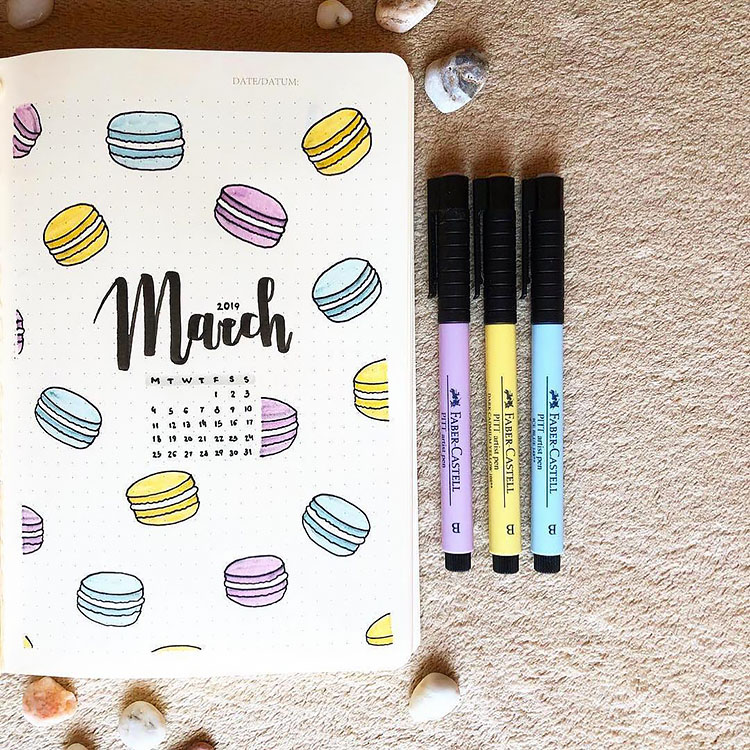 Diseño de Bullet Journal de marzo