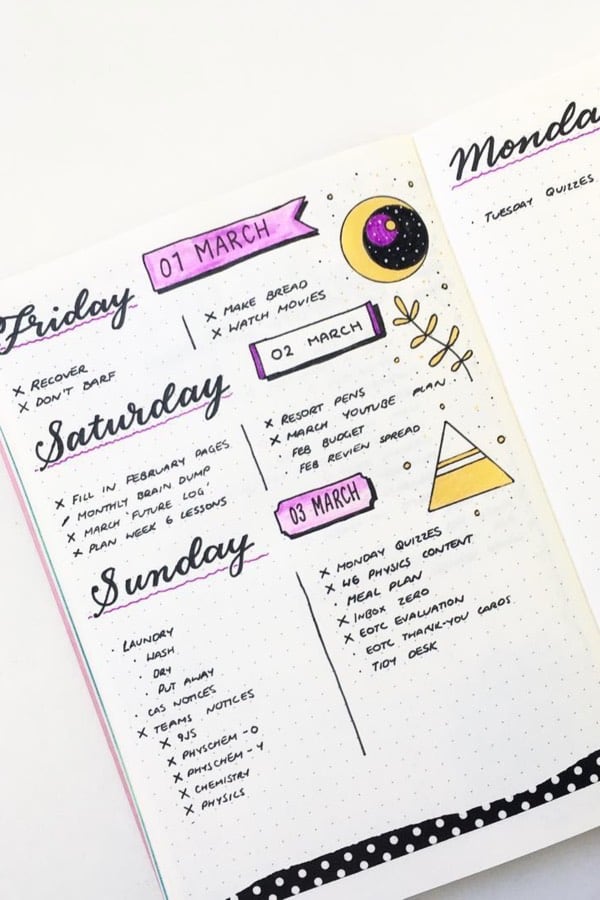 ideas de bullet journal para marzo