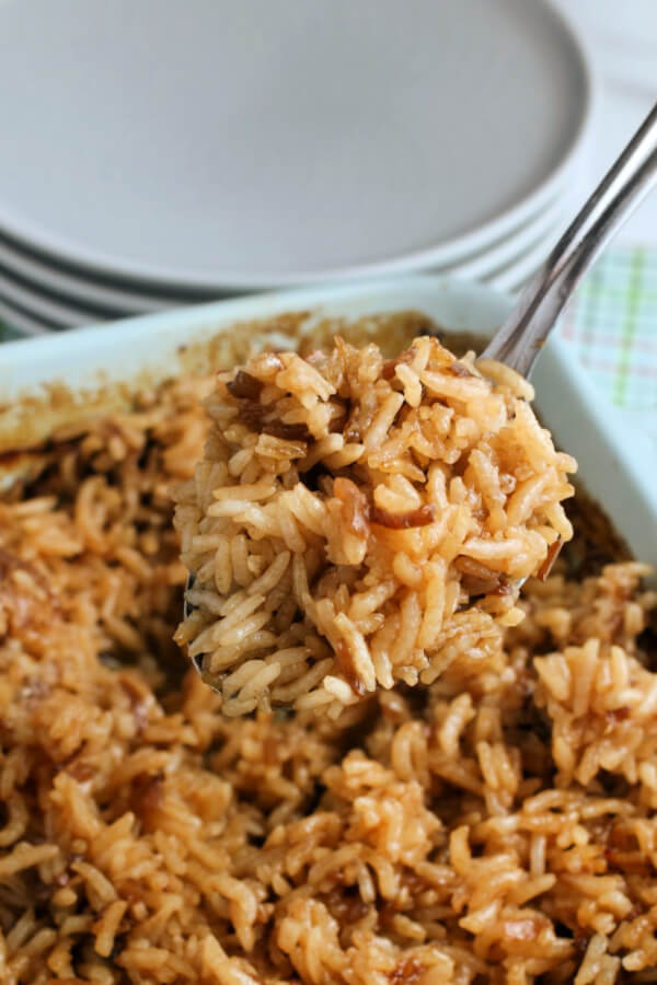 cucharada de arroz con mantequilla