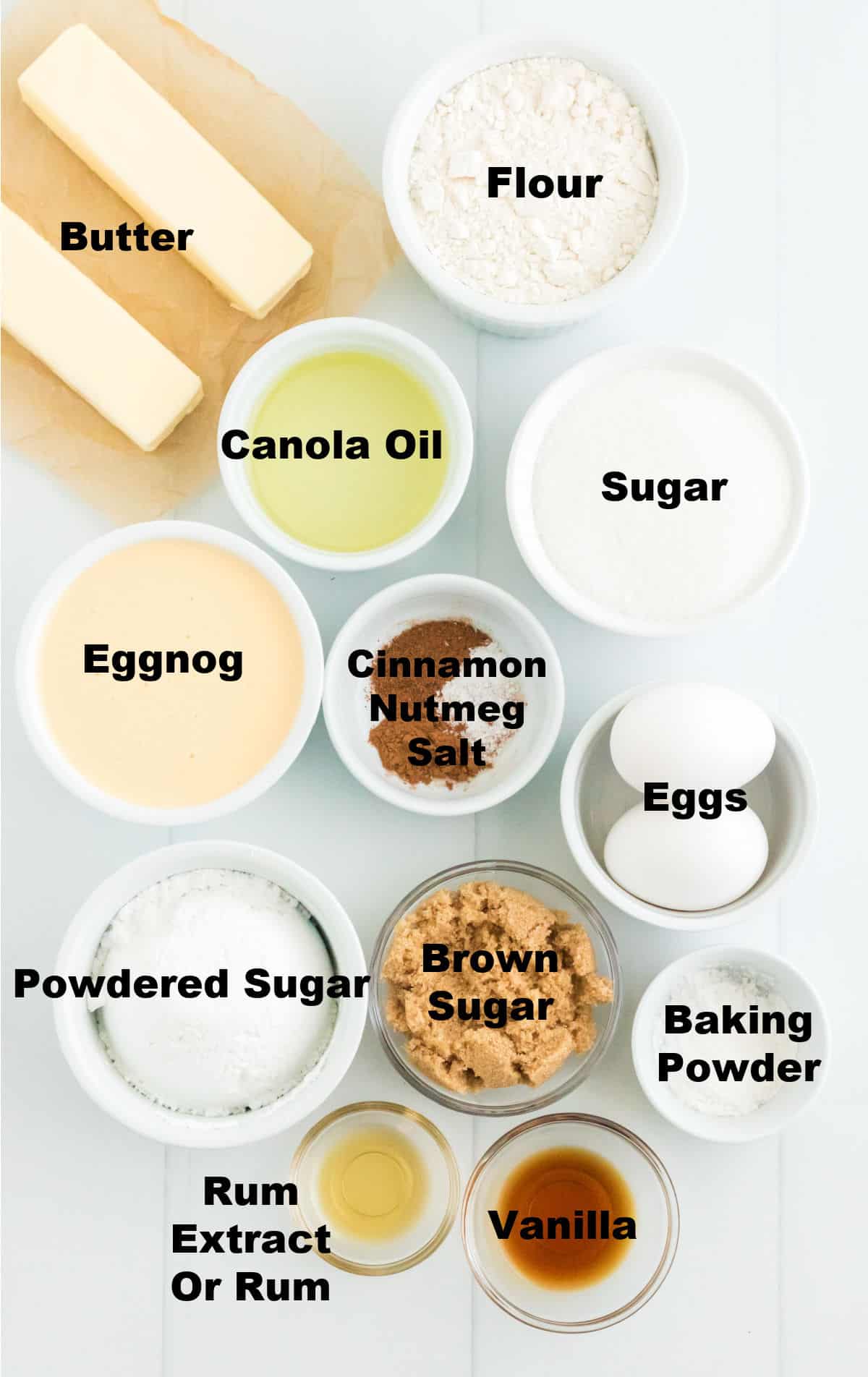 Una foto de todos los ingredientes necesarios para esta receta.