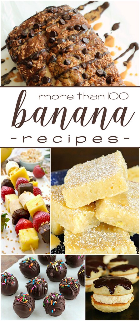 Más de 100 collages de recetas de plátano.