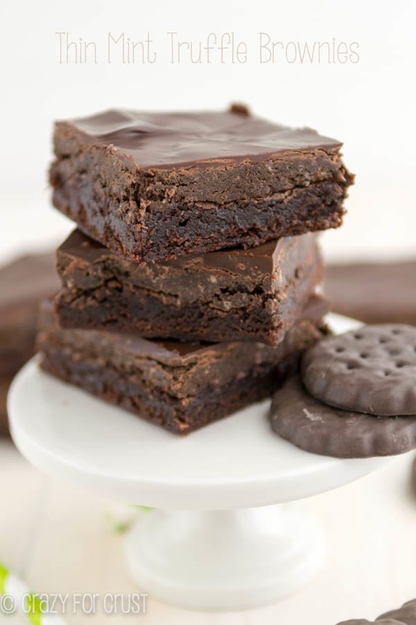 Brownies finos de trufa y menta