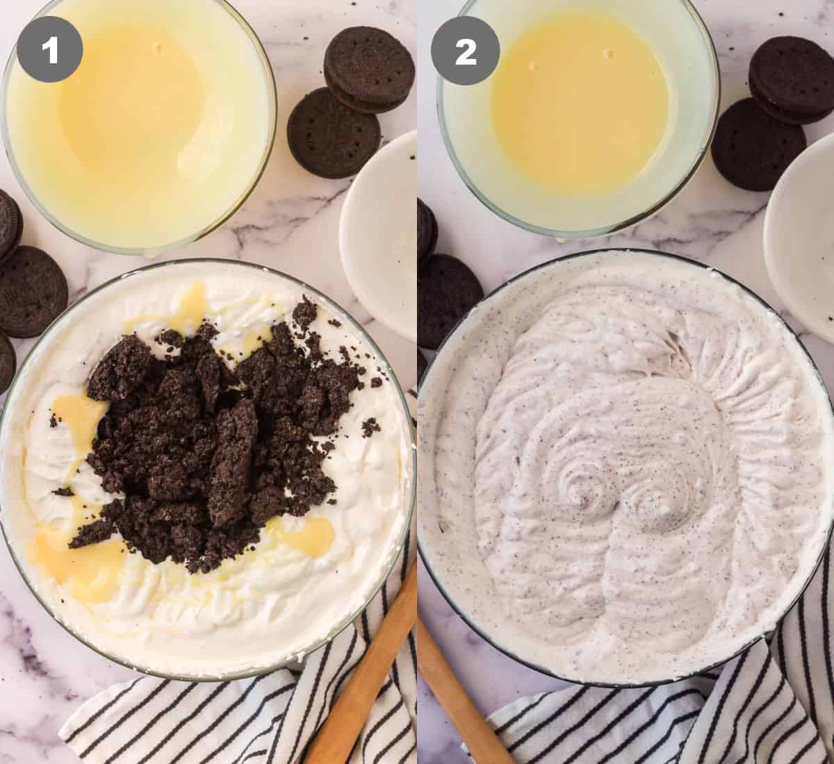Todos los ingredientes se vierten en un bol y se mezclan.