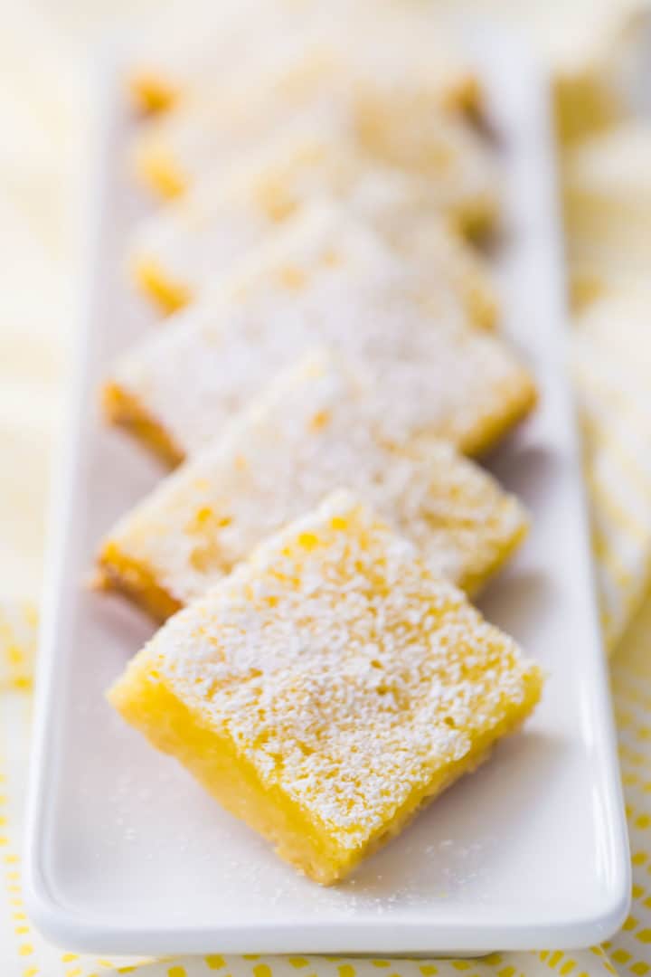 Receta perfecta para barritas de limón.