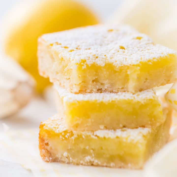 La mejor receta de barritas de limón.