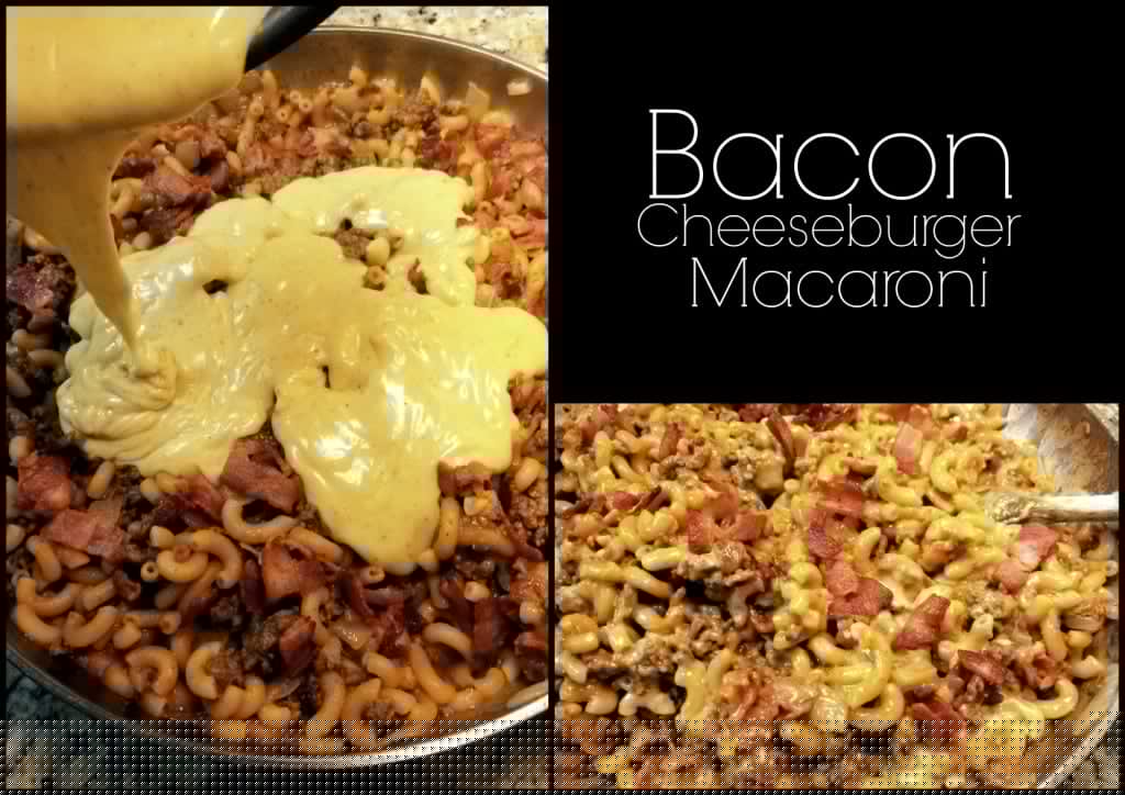Macarrones con hamburguesa con queso y tocino | Las recetas de la tía Bee
