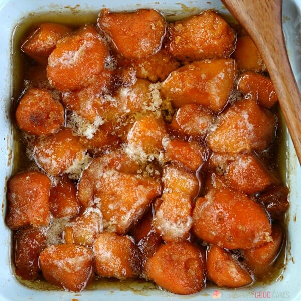 La receta de camote confitado está terminada y lista para disfrutar.