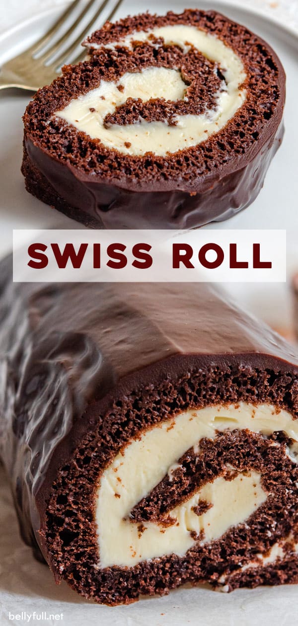 Pastel de rollo de chocolate suizo Pino