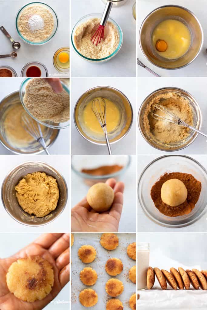instrucciones fotográficas paso a paso para hacer galletas snickerdoodle