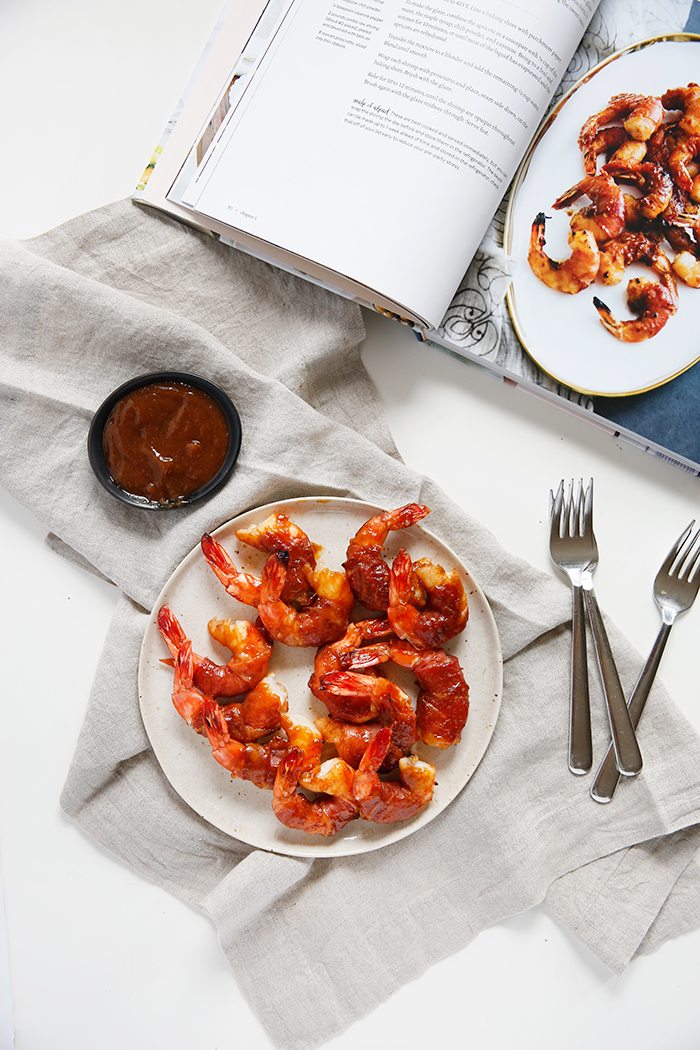 camarones glaseados envueltos en jamón2