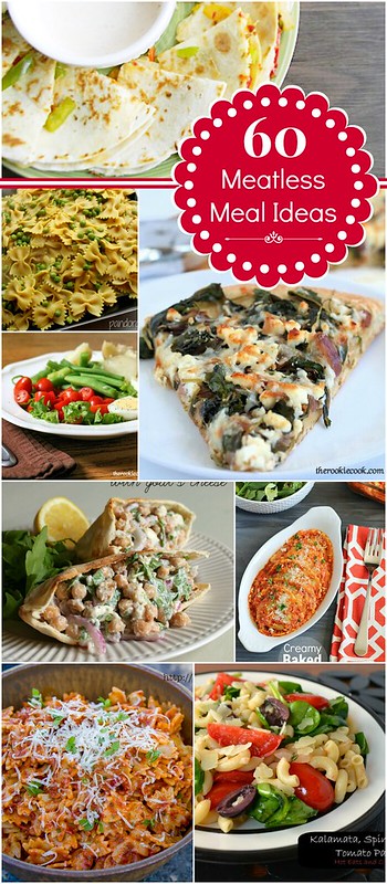 60 ideas para comidas sin carne #meatless #dinnerideas #roundup