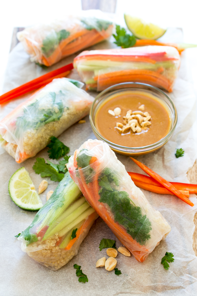 Rollitos de Primavera de Verduras y Quinoa | chefsavvy.com