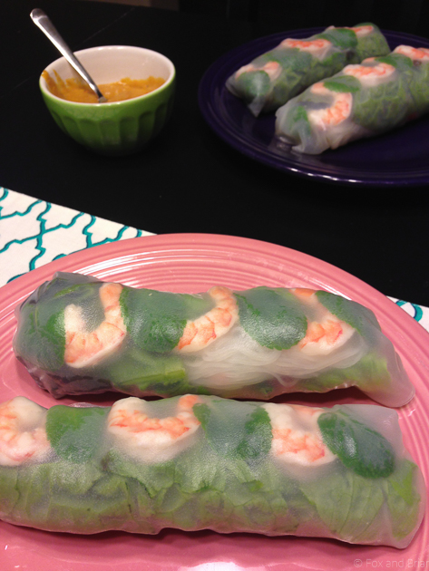 Ensalada de rollitos de primavera deconstruida