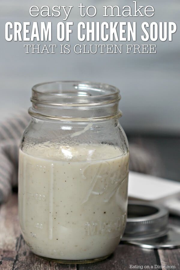 Aprende a hacer crema de sopa de pollo sin gluten. Esta base de sopa de crema sin gluten es así de simple. Sustituto sin gluten de la sopa de pollo a la crema.