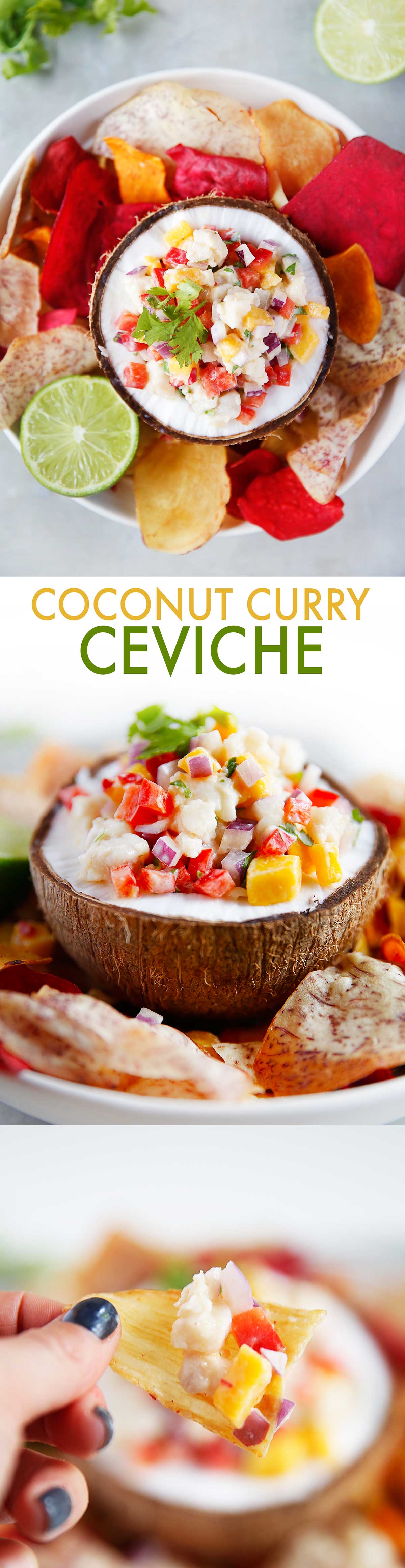 Ceviche de coco y curry {Sin lácteos, sin granos, sin gluten, apto para paleo} | La cocina limpia de Lexi