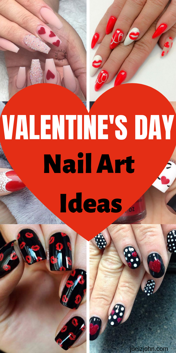 diseño de uñas del día de san valentín
