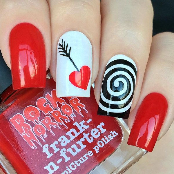 diseño de uñas del día de san valentín