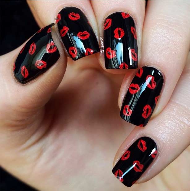 diseño de uñas del día de san valentín