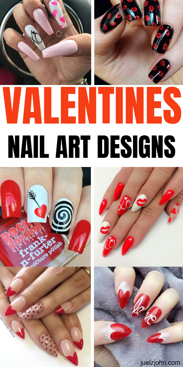 diseño de uñas del día de san valentín