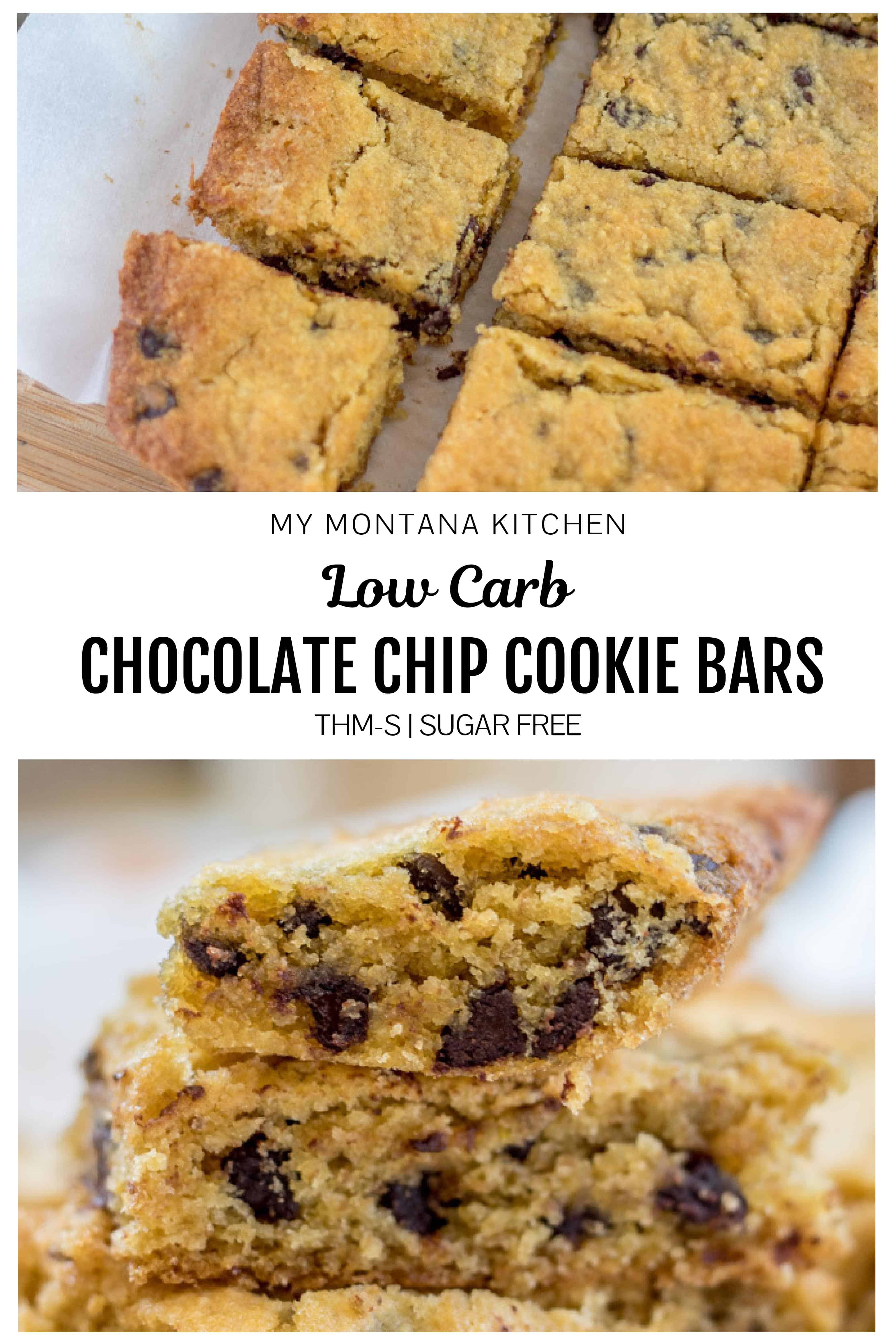 ¡Estas deliciosas barras de galleta con chispas de chocolate bajas en carbohidratos son una delicia y saben igual que tu galleta favorita! ¡Estas barras de chocolate sin azúcar son una excelente receta de postre saludable! #lowcarb #sinazúcar