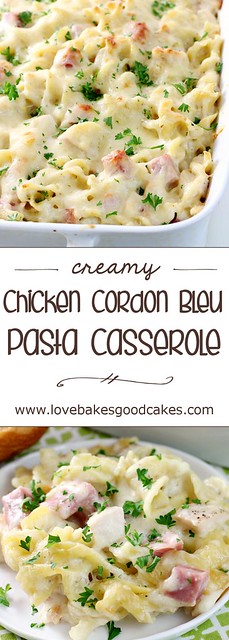 ¡Rellena con pasta, pollo, jamón, salsa de crema y queso suizo derretido, esta cremosa cazuela de fideos con pollo será el nuevo plato favorito de su familia! ANUNCIOS